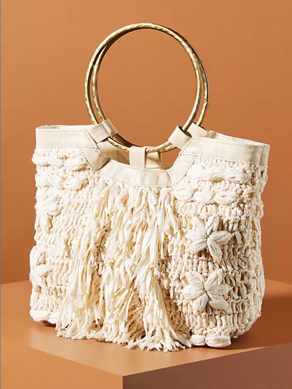 Anthropologie Rosalita Fringe Mini Tote Bag